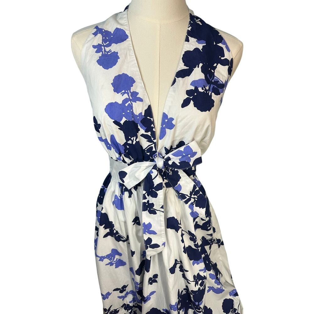 Venus blue and white Maxi halter dress Size 6 wedding guest, shower, date night